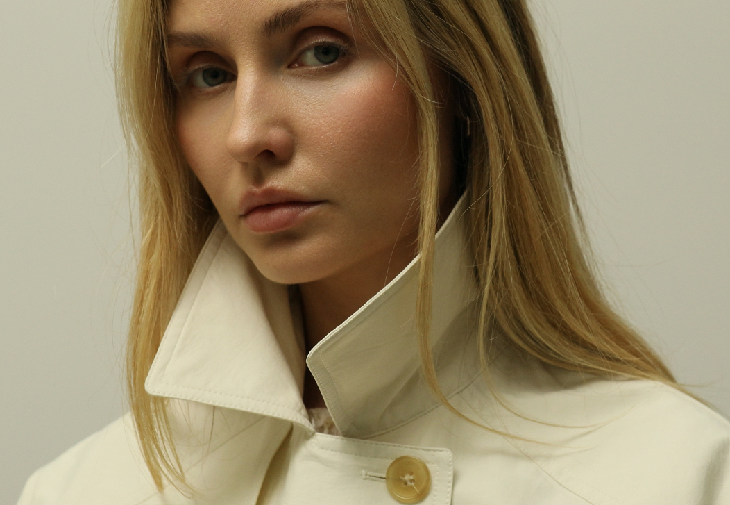 Portrait photography in Poland - woman in white coat